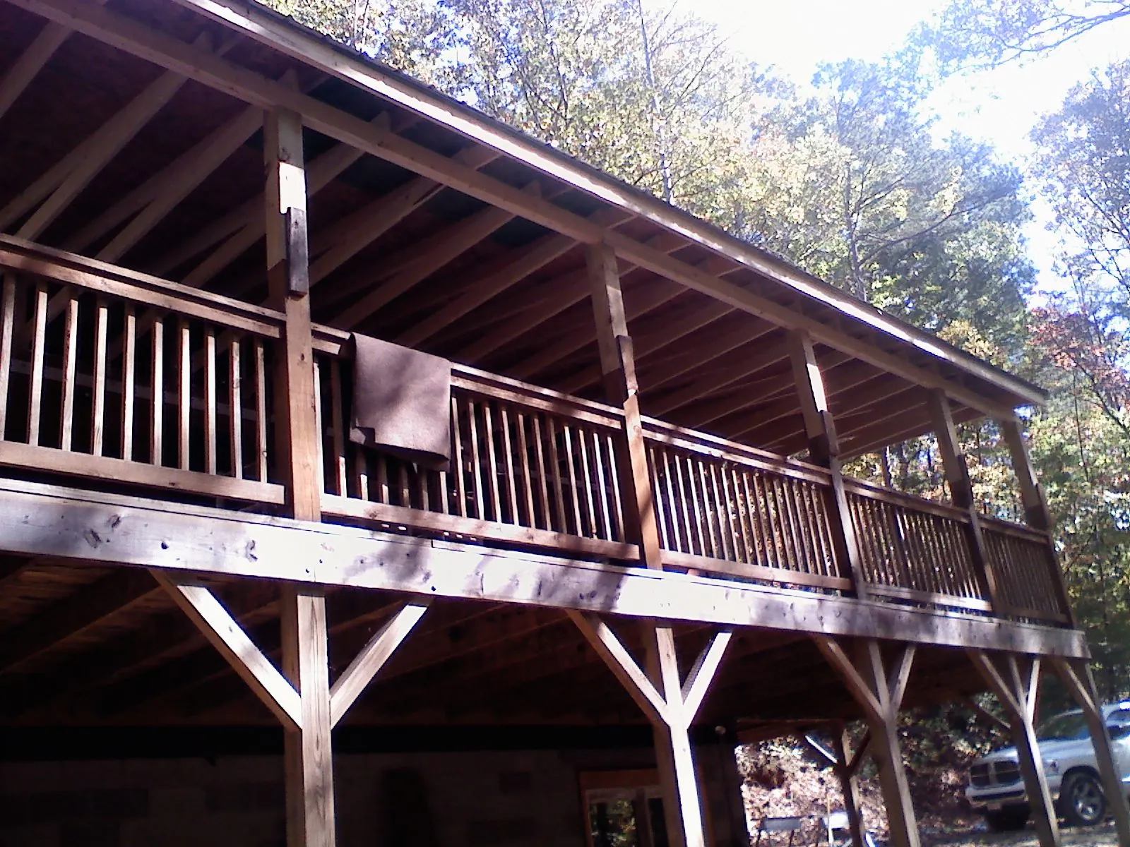 Timber framing under a new elevated porch and deck — Roof Leak Repair in Sassamansville by Roofing Brothers